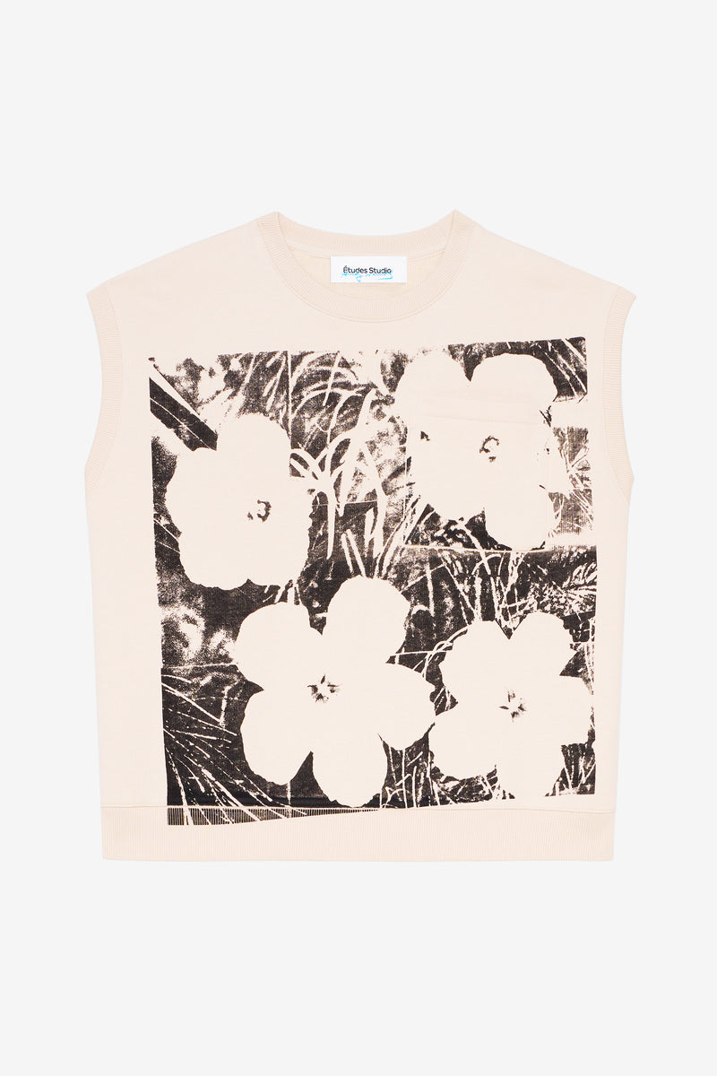 BOXY FIT CREW ANDY WARHOL FLOWERS BLUSH 1