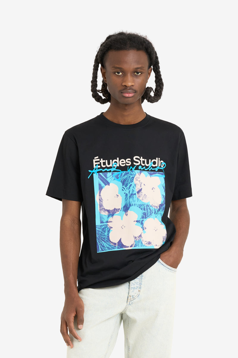 REGULAR T-SHIRT ANDY WARHOL FLOWERS BLACK 2