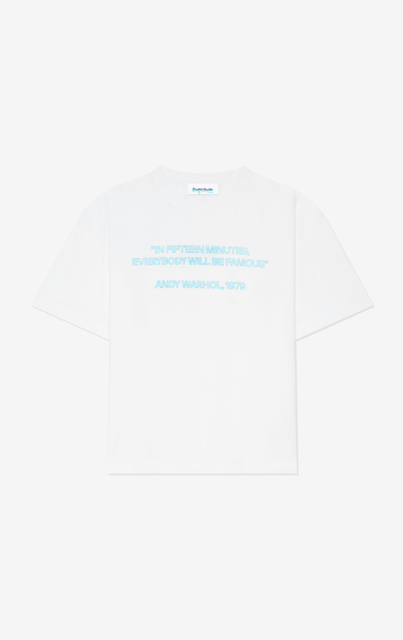 ETUDES STUDIO + ANDY WARHOL RELAX T-SHIRT QUOTE WHITE 1
