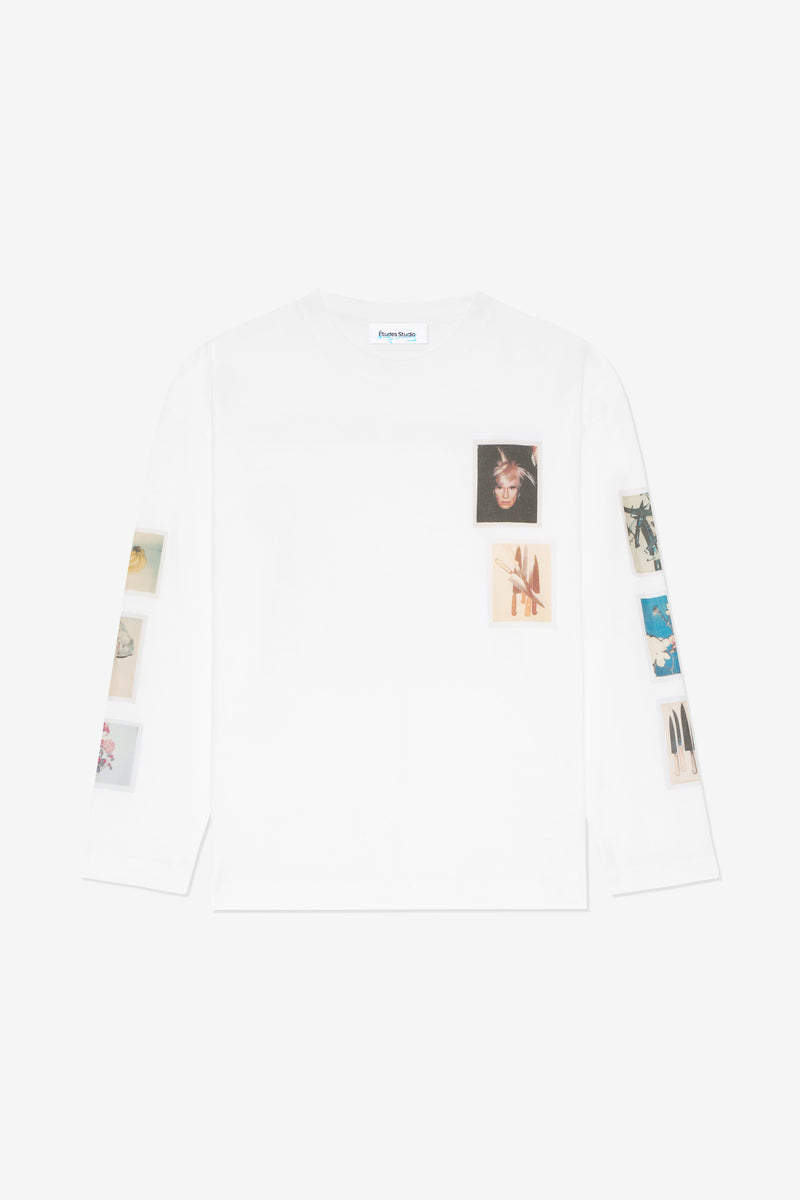 LONG SLEEVES RELAX T-SHIRT ANDY WARHOL POLAROID WHITE 1