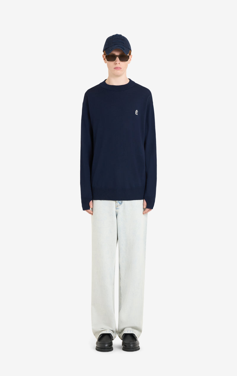 ETUDES STUDIO MERINO ROUNDNECK NAVY 2