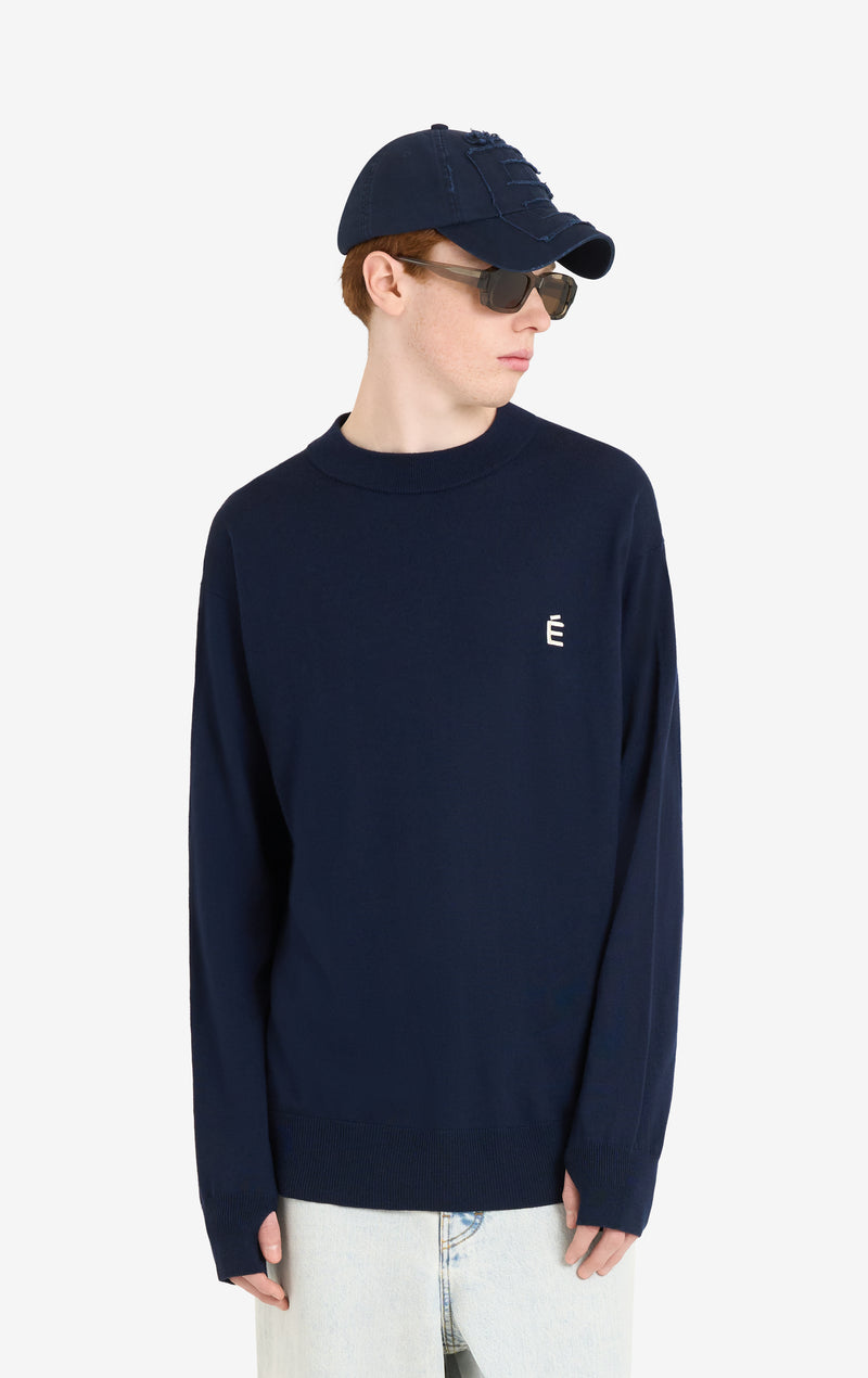 ETUDES STUDIO MERINO ROUNDNECK NAVY 3