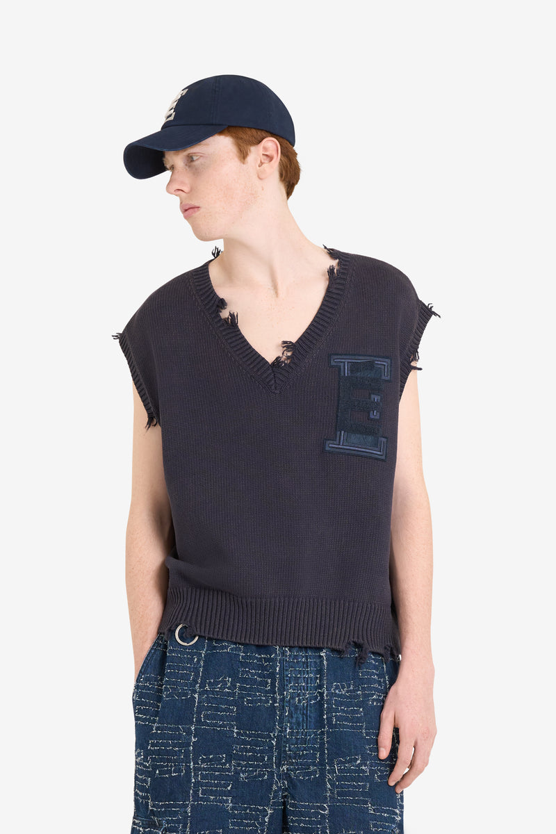SHORT SLEEVES V-NECK NAVY 2
