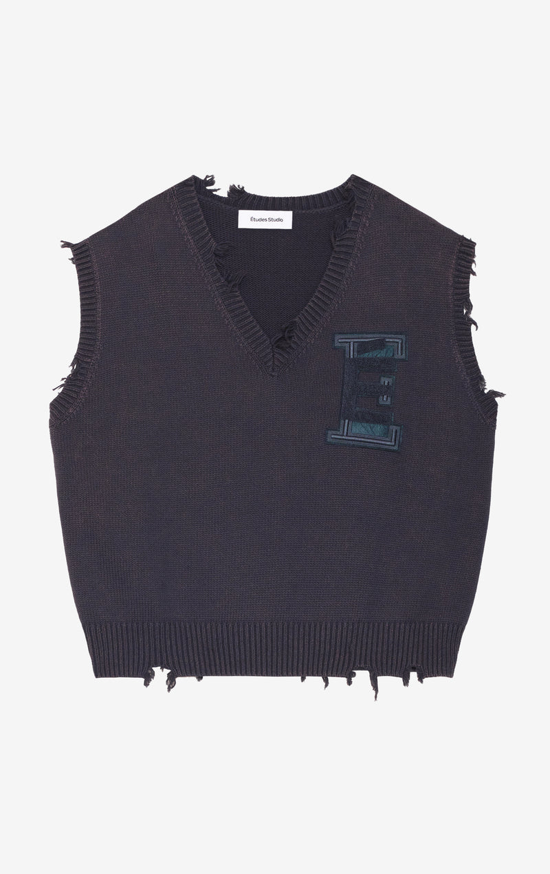 ETUDES STUDIO SHORT SLEEVES V-NECK NAVY 1