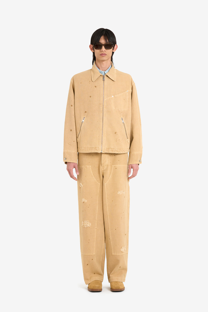 BOXY ZIPPED JACKET DRIPS CAMEL 4