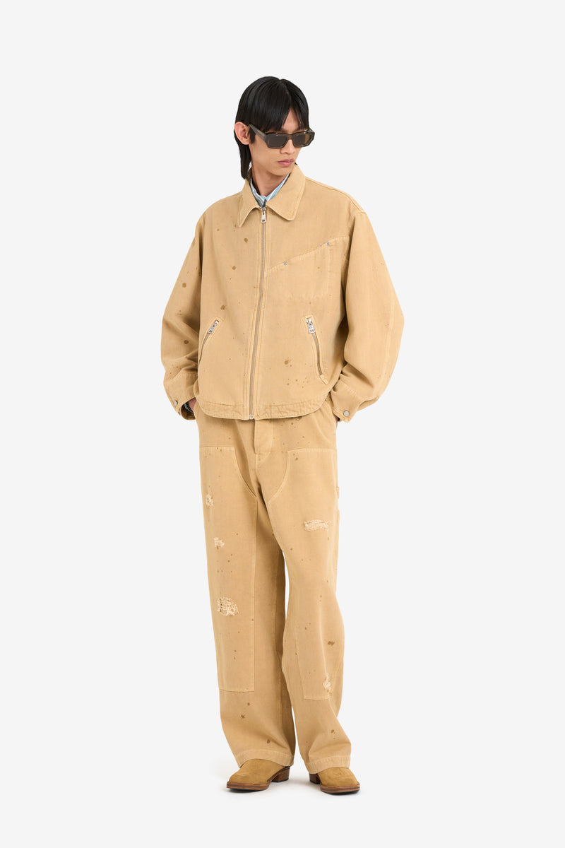 BOXY ZIPPED JACKET DRIPS CAMEL 5