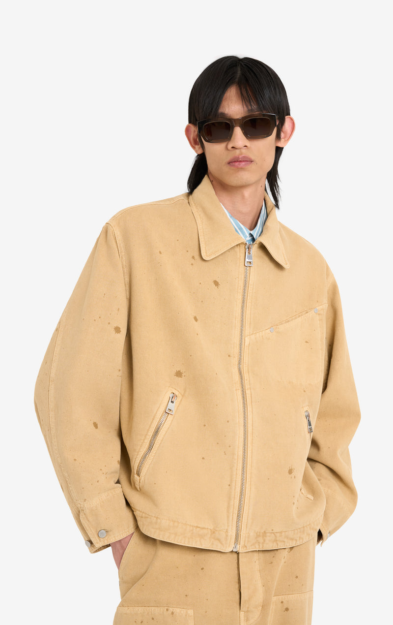 ETUDES STUDIO BOXY ZIPPED JACKET DRIPS CAMEL 5