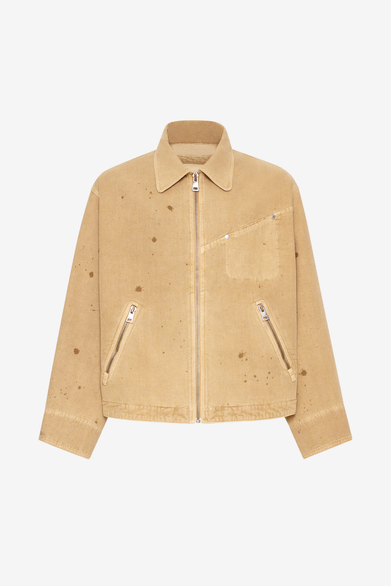BOXY ZIPPED JACKET DRIPS CAMEL 1