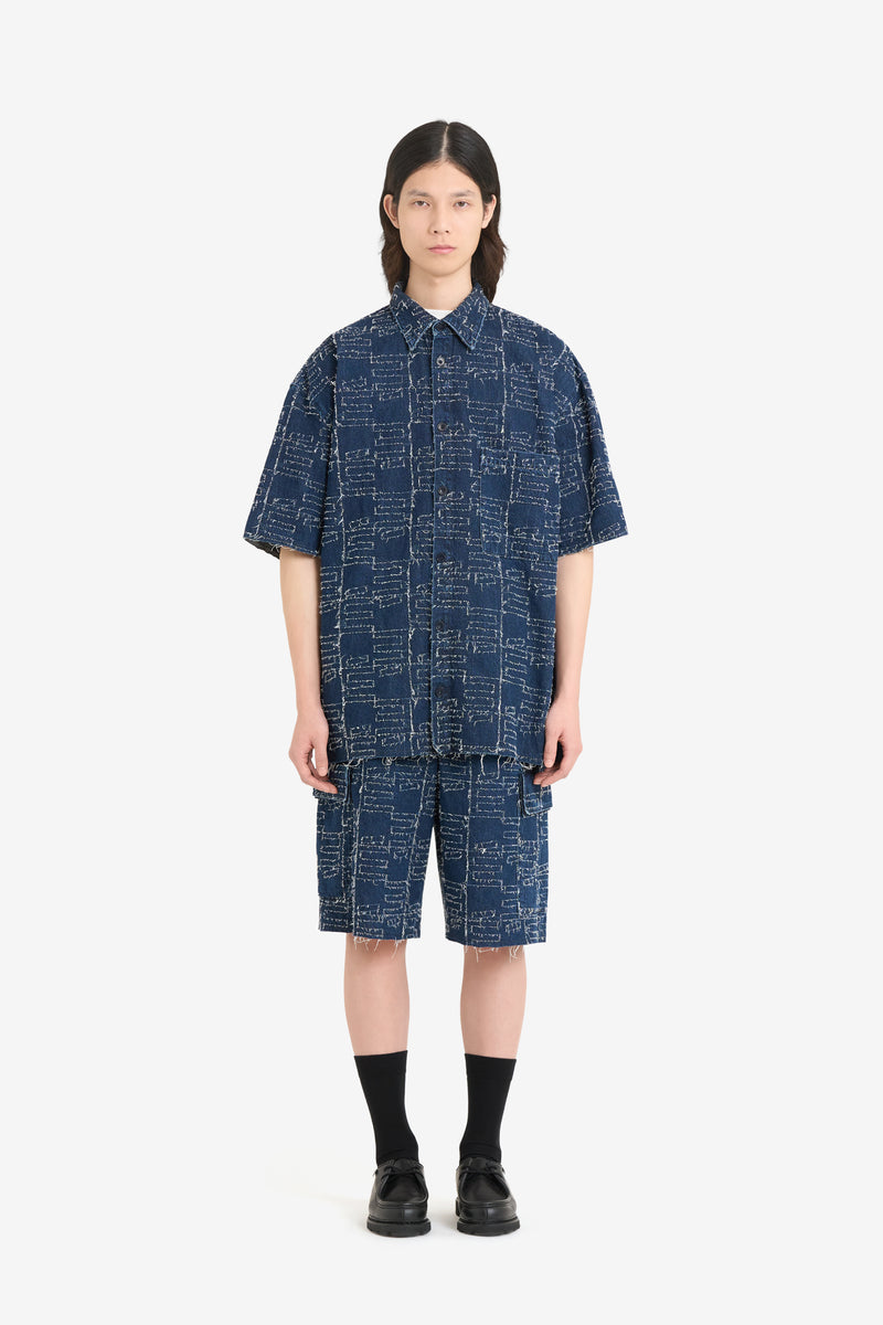 BOXY FIT SHIRT SLEEVES SHIRT BLUE 4