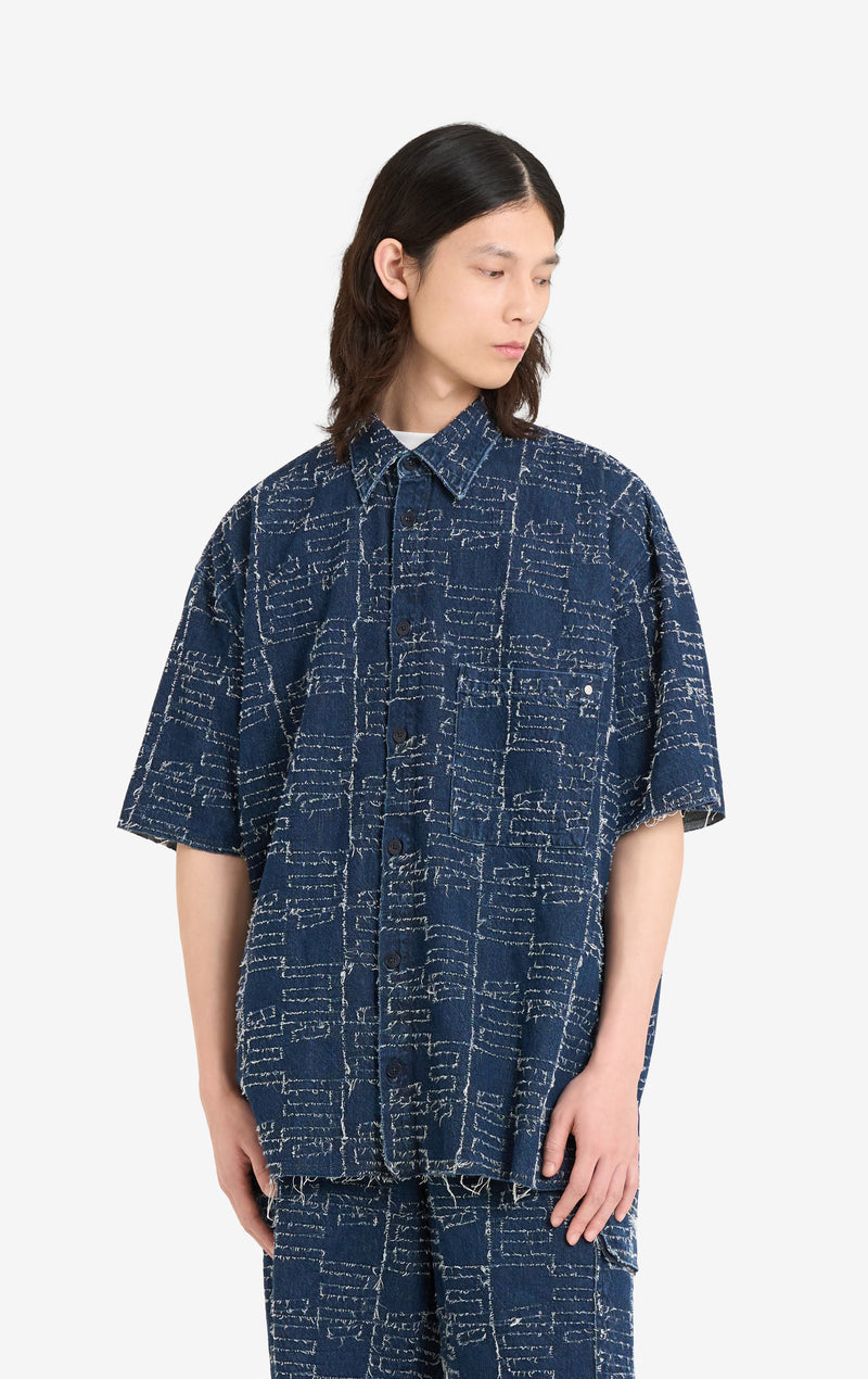 ETUDES STUDIO BOXY FIT SHORT SLEEVES SHIRT BLUE 3