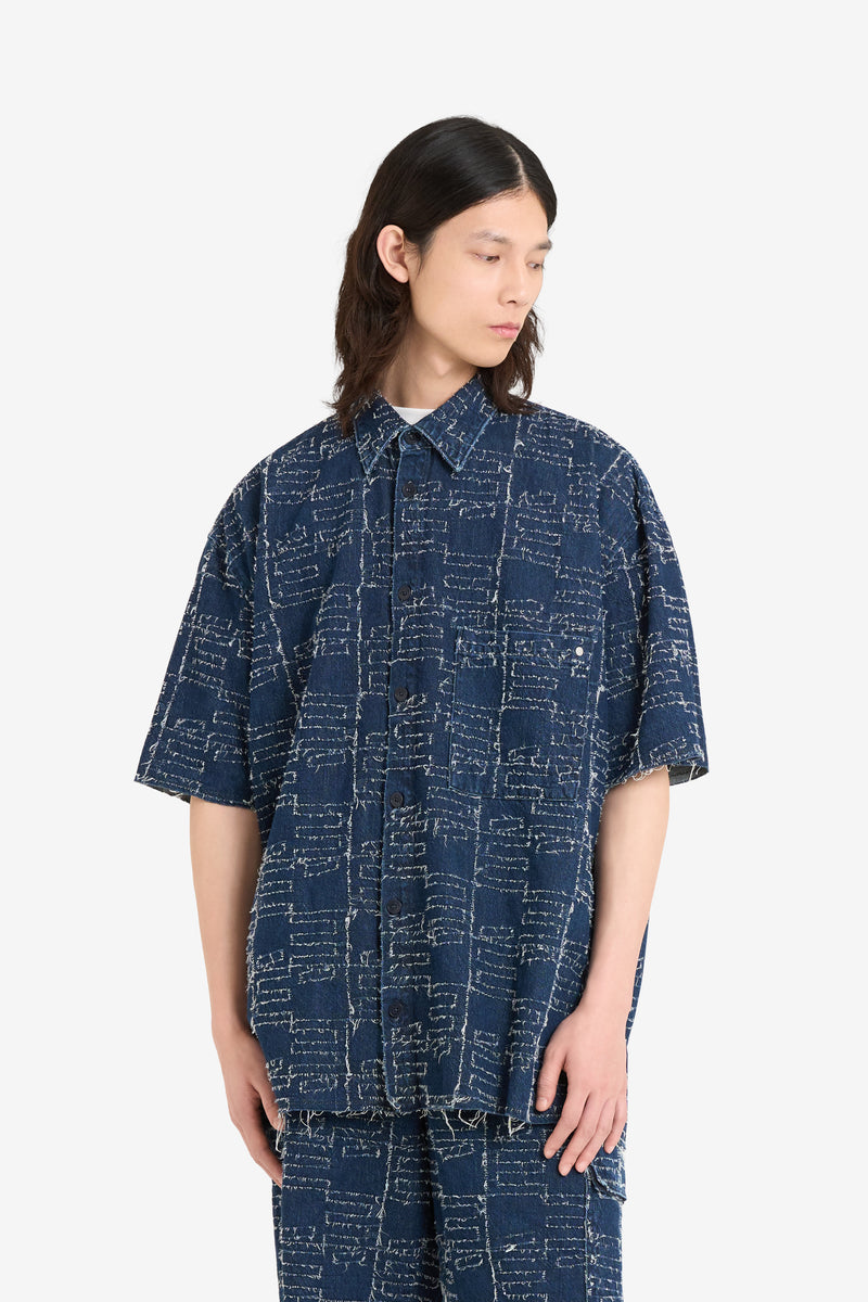 BOXY FIT SHIRT SLEEVES SHIRT BLUE 2