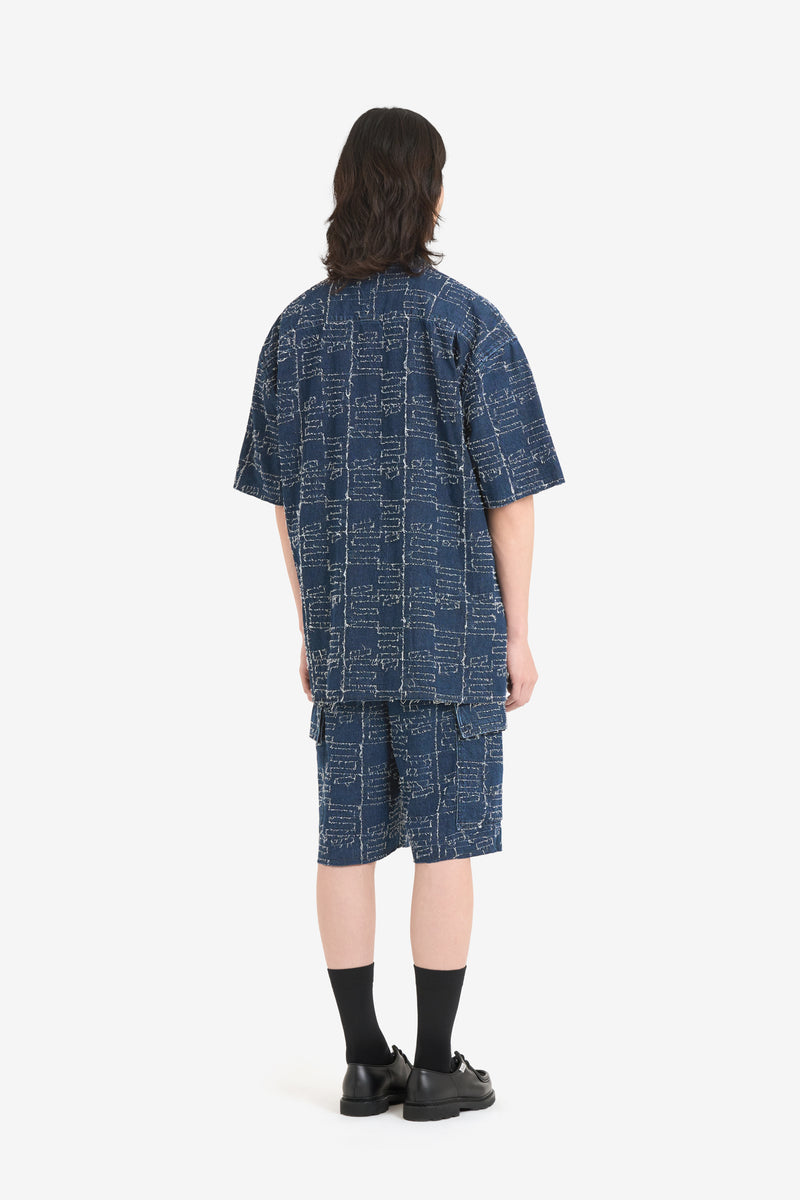 BOXY FIT SHIRT SLEEVES SHIRT BLUE 5