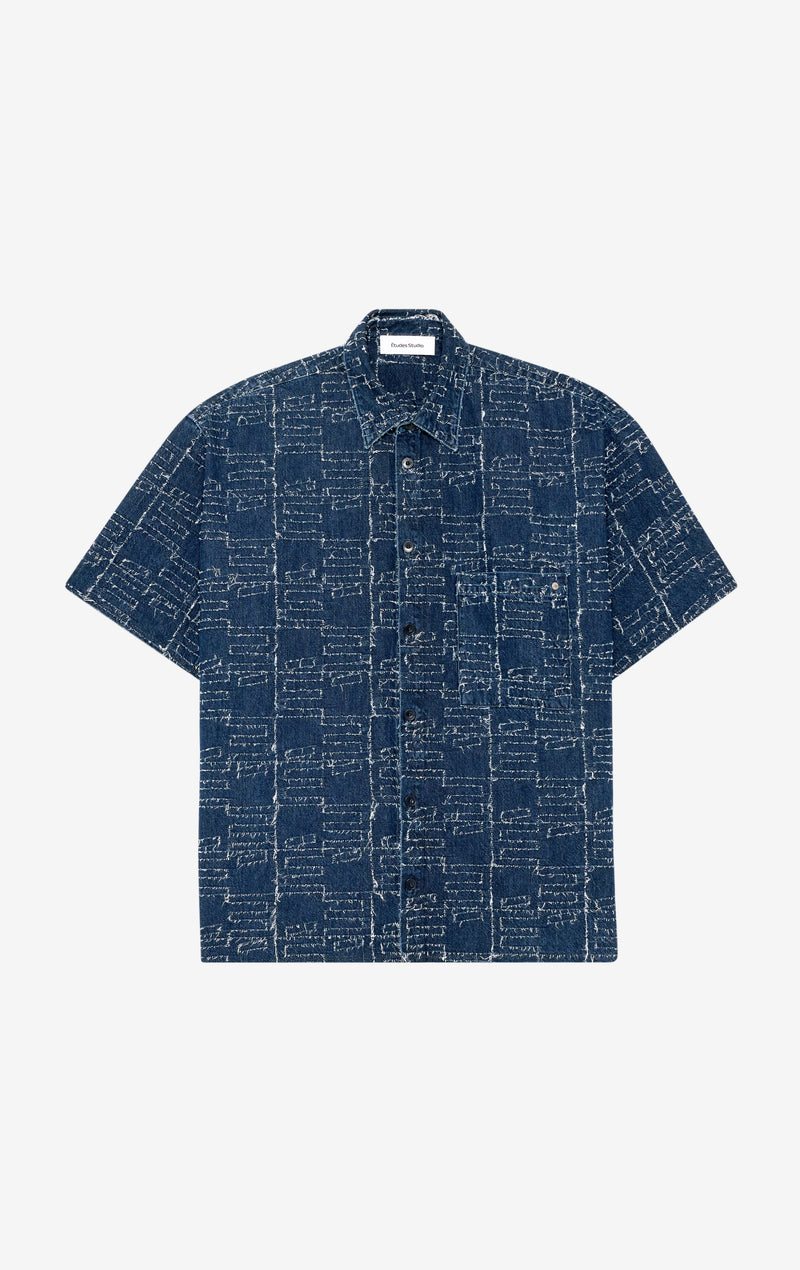 ETUDES STUDIO BOXY FIT SHORT SLEEVES SHIRT BLUE 1