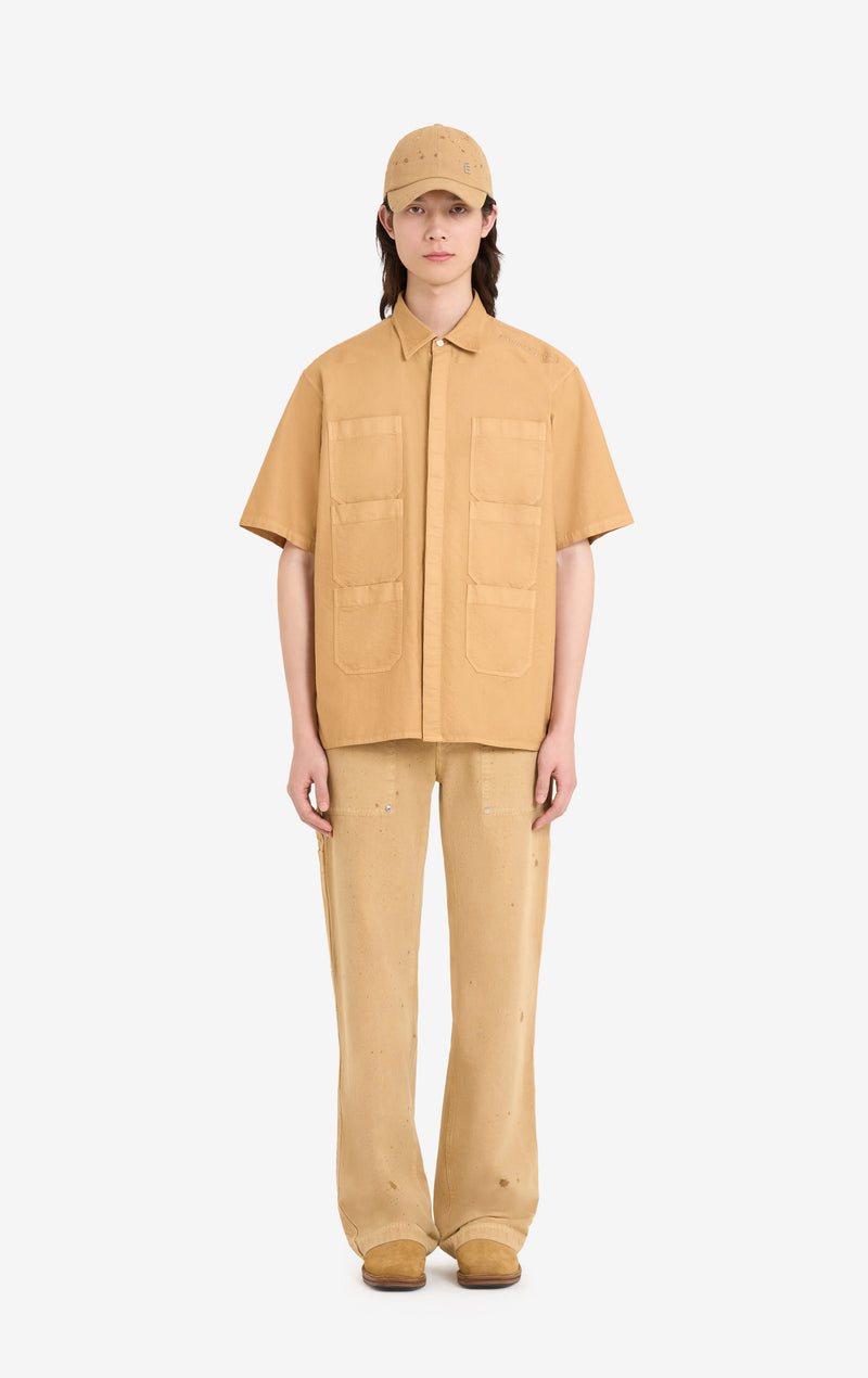 ETUDES STUDIO SHORT SLEEVES POCKETS SHIRT CAMEL 2