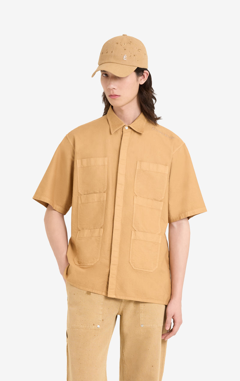 ETUDES STUDIO SHORT SLEEVES POCKETS SHIRT CAMEL 3