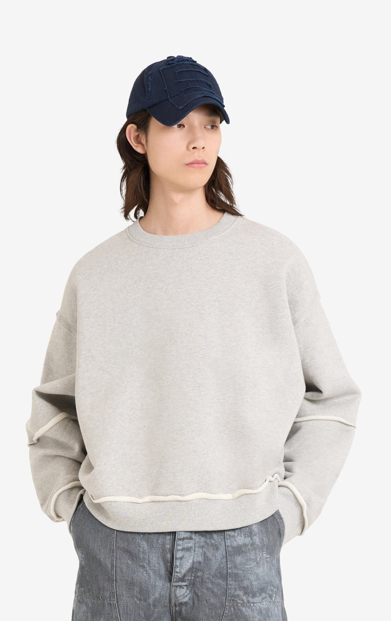 ETUDES STUDIO PANELLED CREW NECK GREY 3