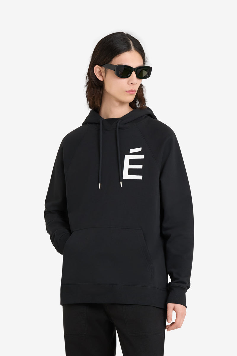 LOOSE HOODIE BIG É WHITE BLACK 2