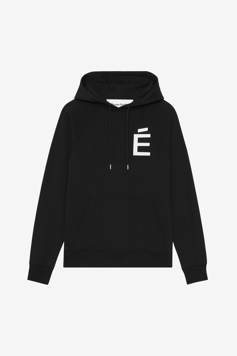 LOOSE HOODIE BIG É WHITE BLACK 1