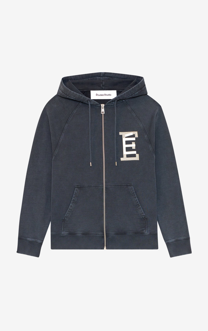 ETUDES STUDIO ZIP HOODY UNIVERSITY NAVY 1