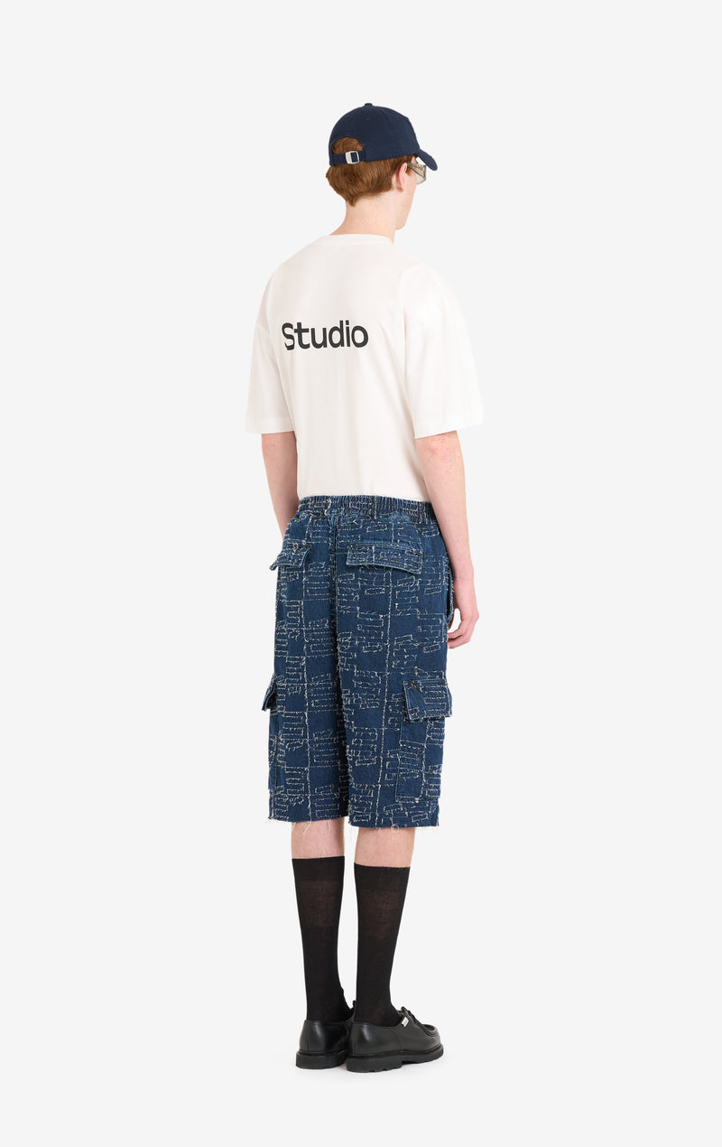 ETUDES STUDIO LOOSE JACQUARD SHORT BLUE 5