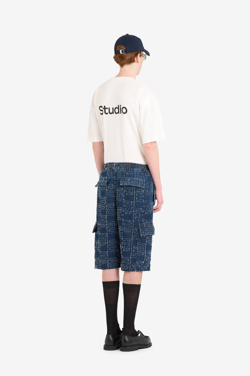 LOOSE JACQUARD SHORT BLUE 5