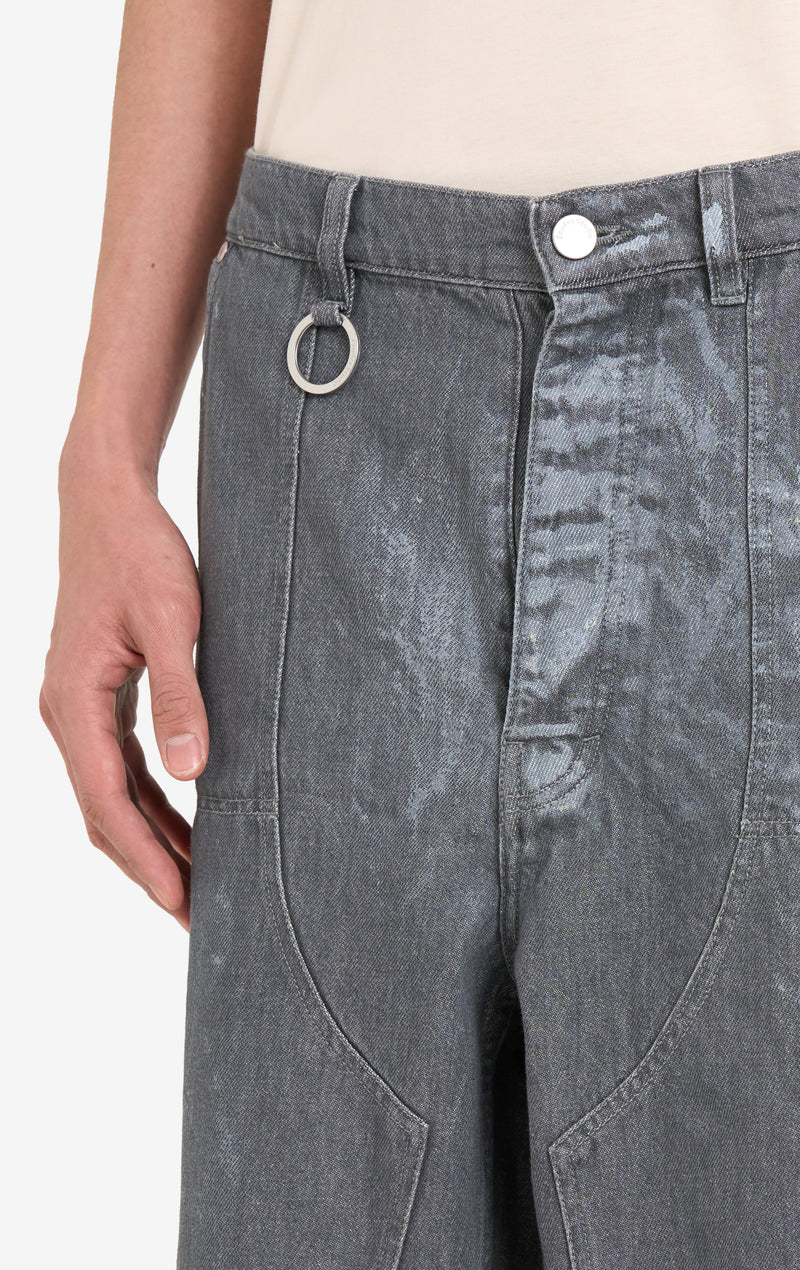 ETUDES STUDIO LOOSE JEANS SHORTS PAINT GREY 4