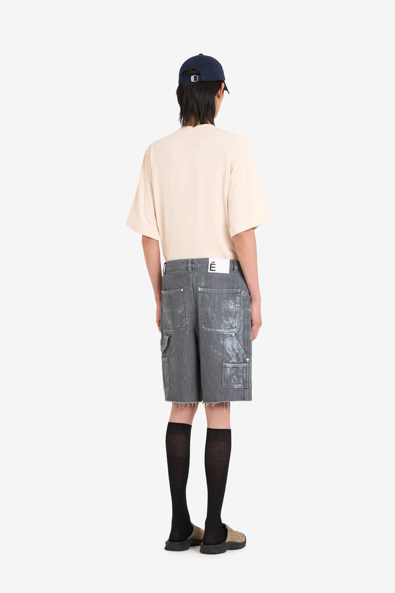 LOOSE JEANS SHORTS PAINT GREY 5