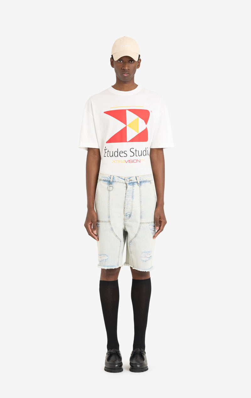 ETUDES STUDIO LOOSE JEANS SHORTS BLEACH BLUE 2