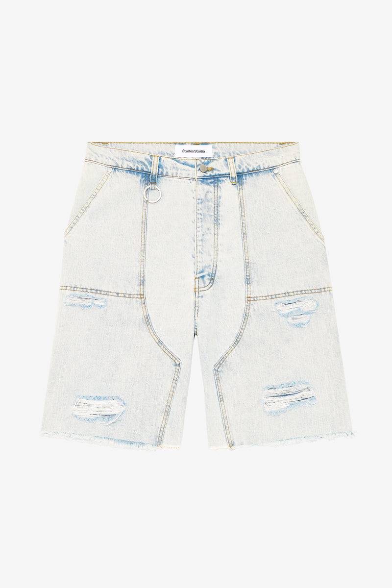 LOOSE JEANS SHORTS BLEACH BLUE 1
