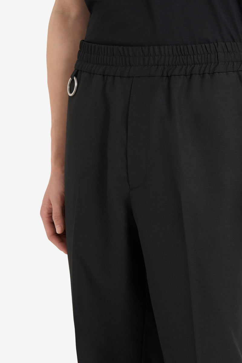 WOOL TAPERED SUIT PANT BLACK 3