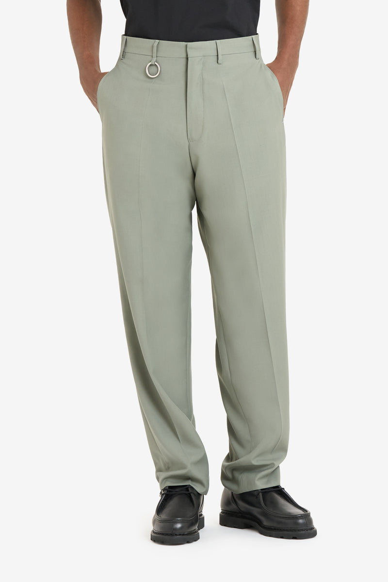 WOOL STRAIGHT SUIT PANT SAGE 2