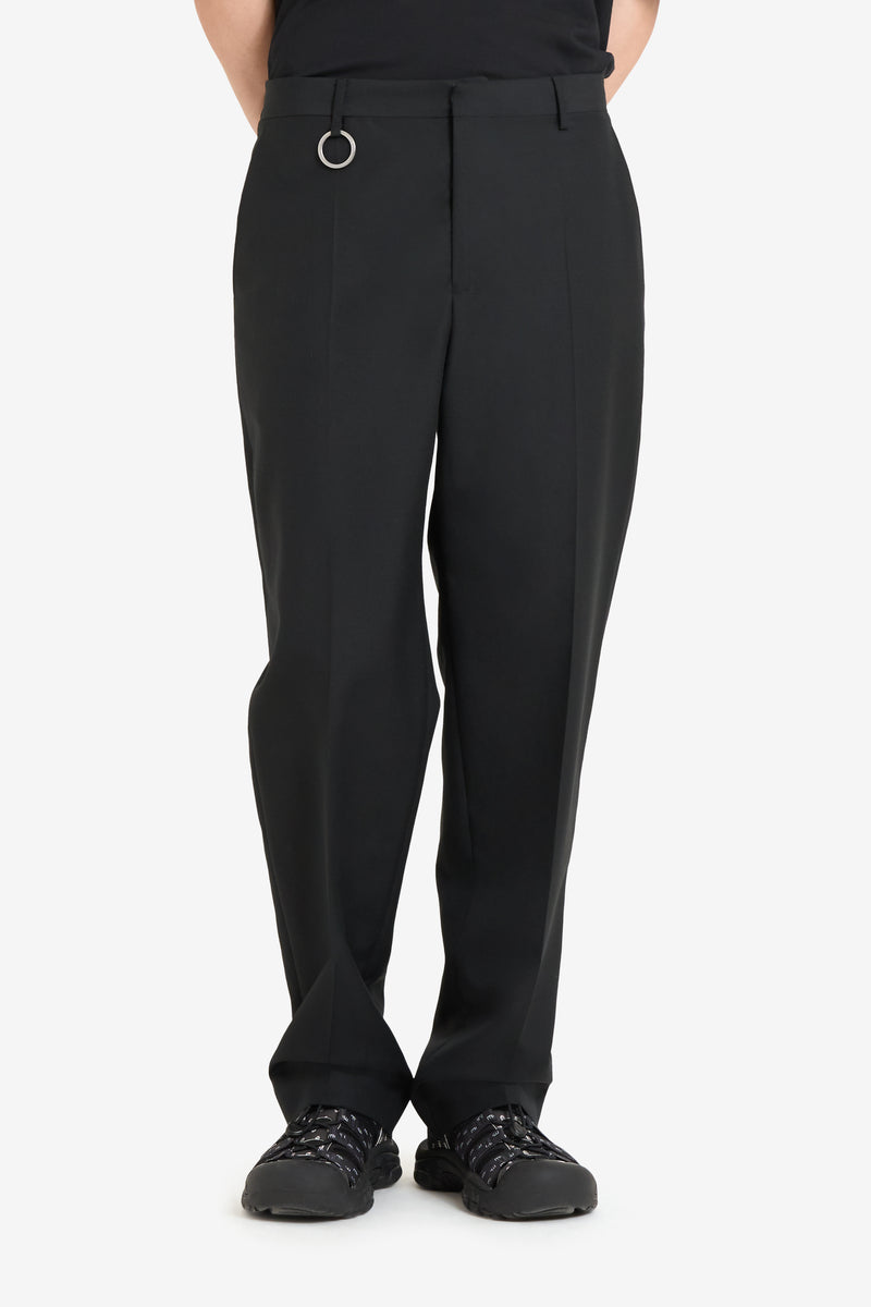 WOOL STRAIGHT SUIT PANT BLACK 2