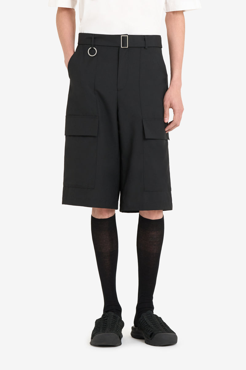 WOOL SUIT SHORTS NOIR 2