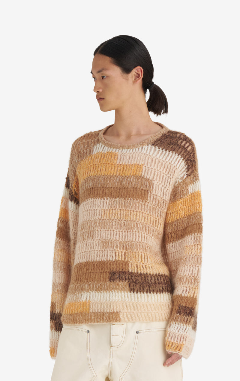 CROCHET ROUNDNECK T1 / BROWN