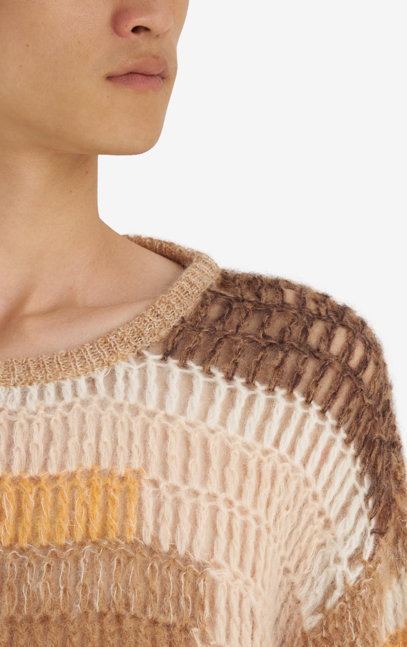CROCHET ROUNDNECK T1 / BROWN