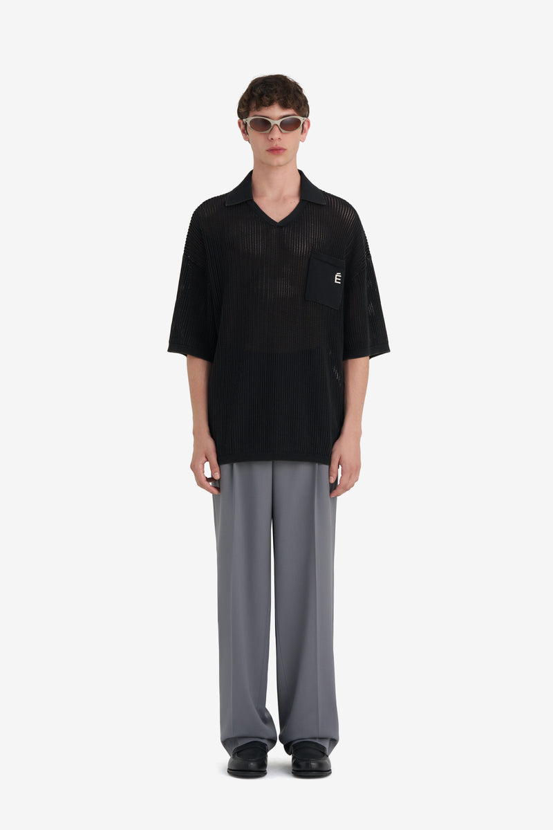 KNIT POLO SLEEVELESS WASH BLACK 3