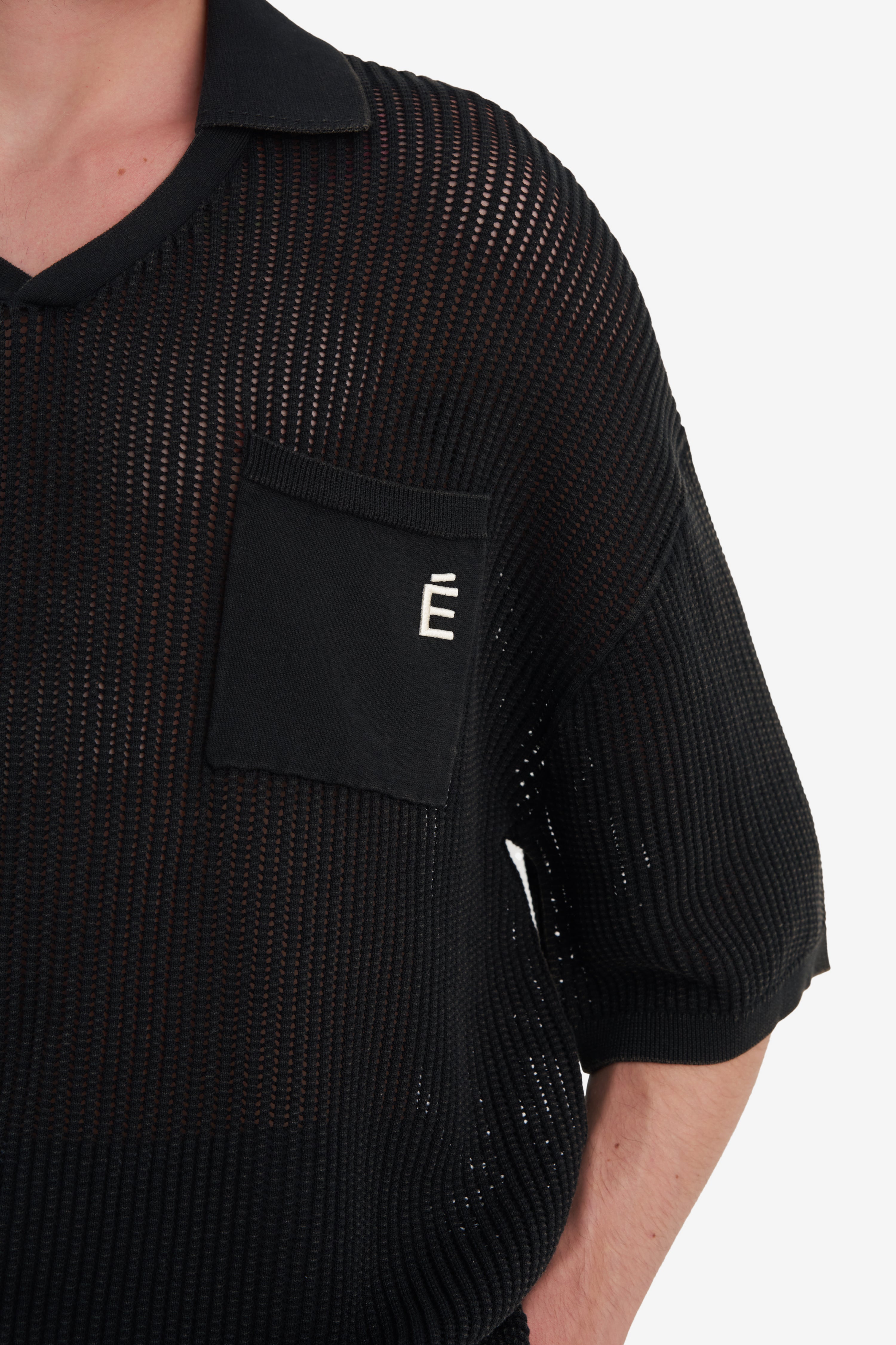 KNIT POLO SLEEVELESS WASH BLACK | Études Studio