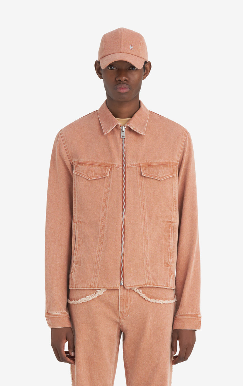 SLIM DENIM JACKET 42 / APRICOT