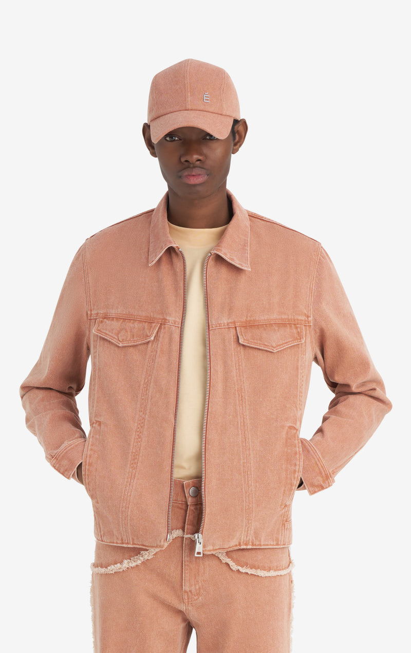 SLIM DENIM JACKET 42 / APRICOT