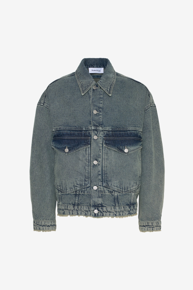 LOOSE DENIM JACKET ACID CREAM 1