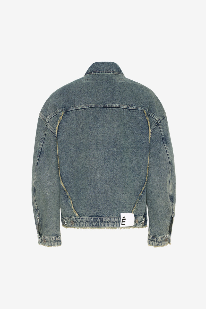 LOOSE DENIM JACKET ACID CREAM 9