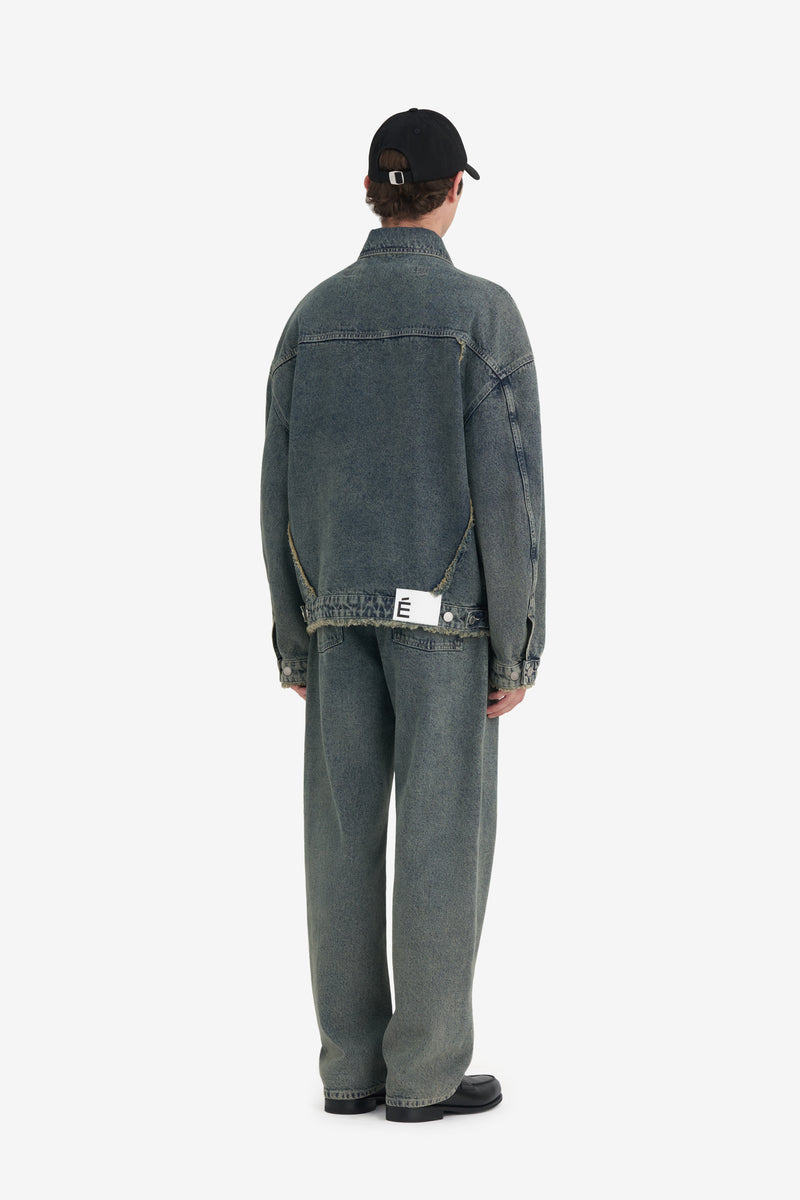 LOOSE DENIM JACKET ACID CREAM 10