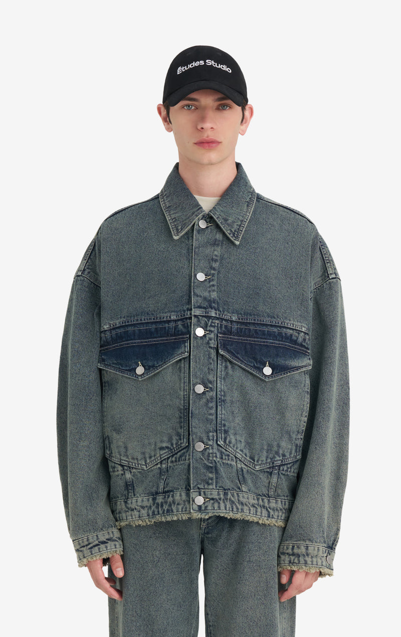 LOOSE DENIM JACKET ACID 42 / CREAM