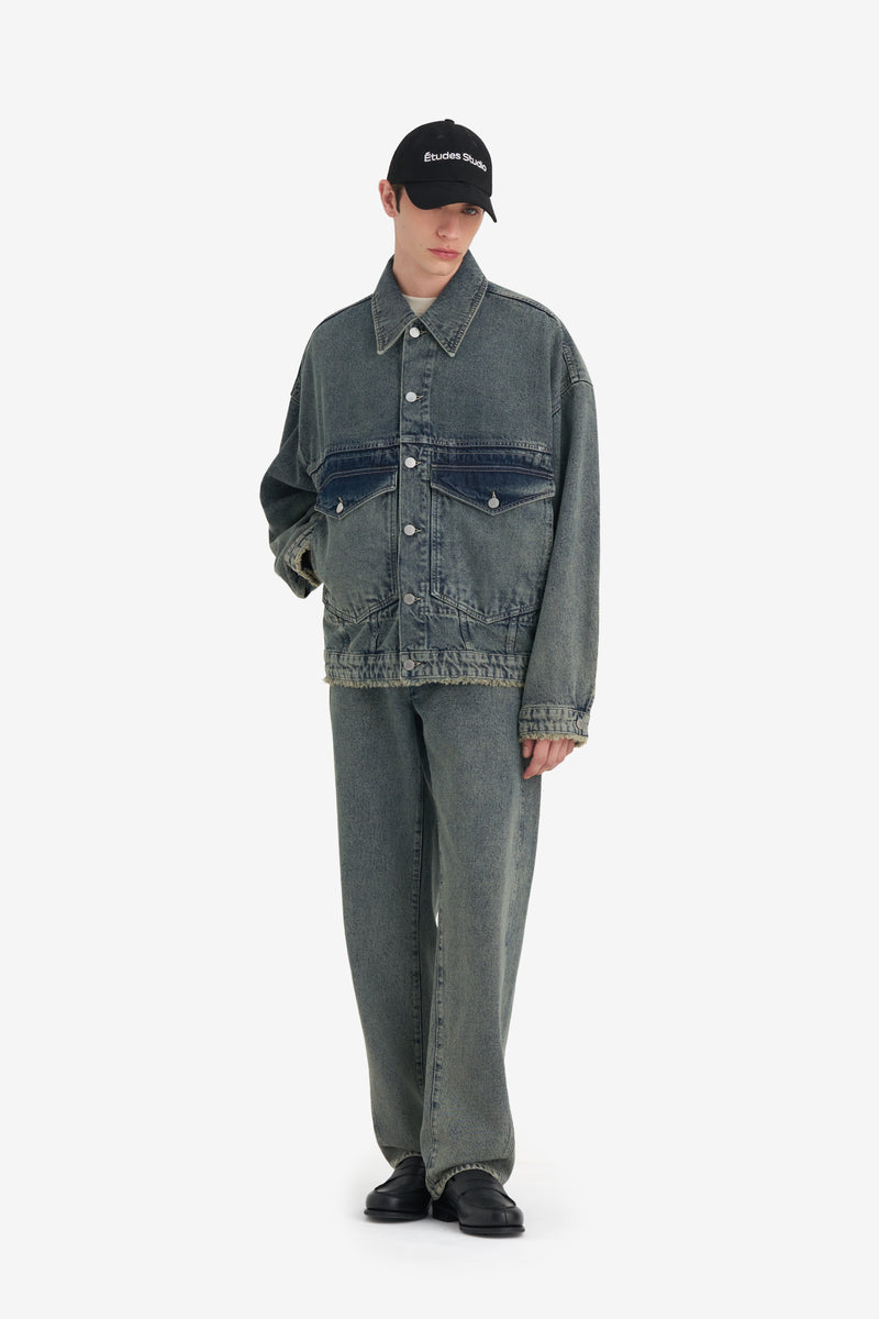LOOSE DENIM JACKET ACID CREAM 6