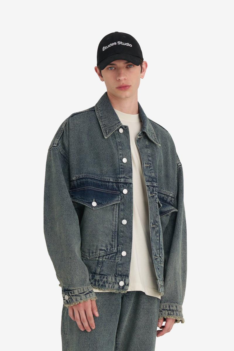 LOOSE DENIM JACKET ACID CREAM 4
