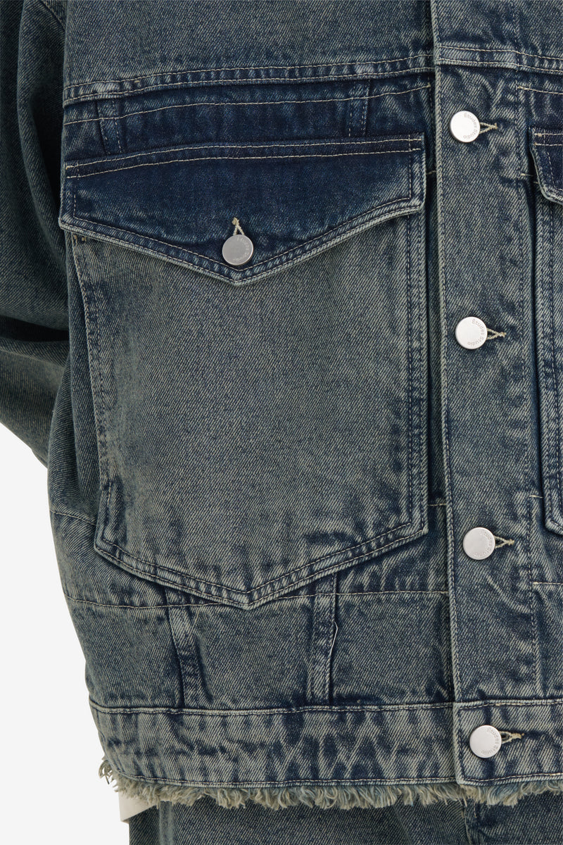 LOOSE DENIM JACKET ACID CREAM 8
