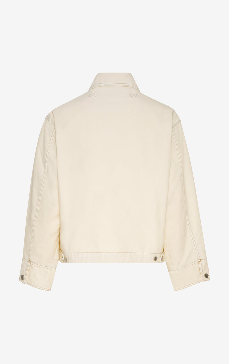 VESTE ZIPPÉE BOXY 42 / BLANC CASSÉ