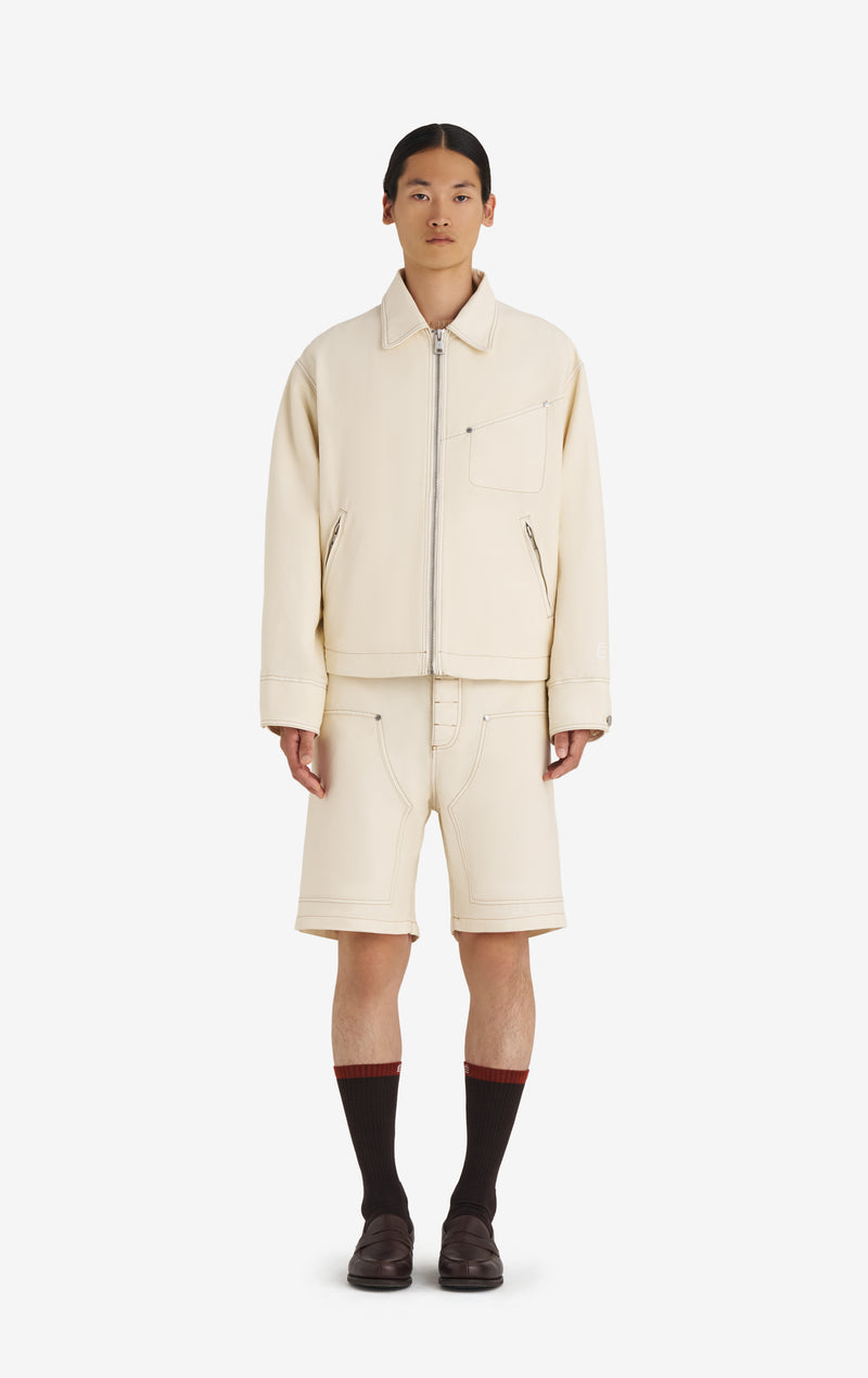 VESTE ZIPPÉE BOXY 42 / BLANC CASSÉ