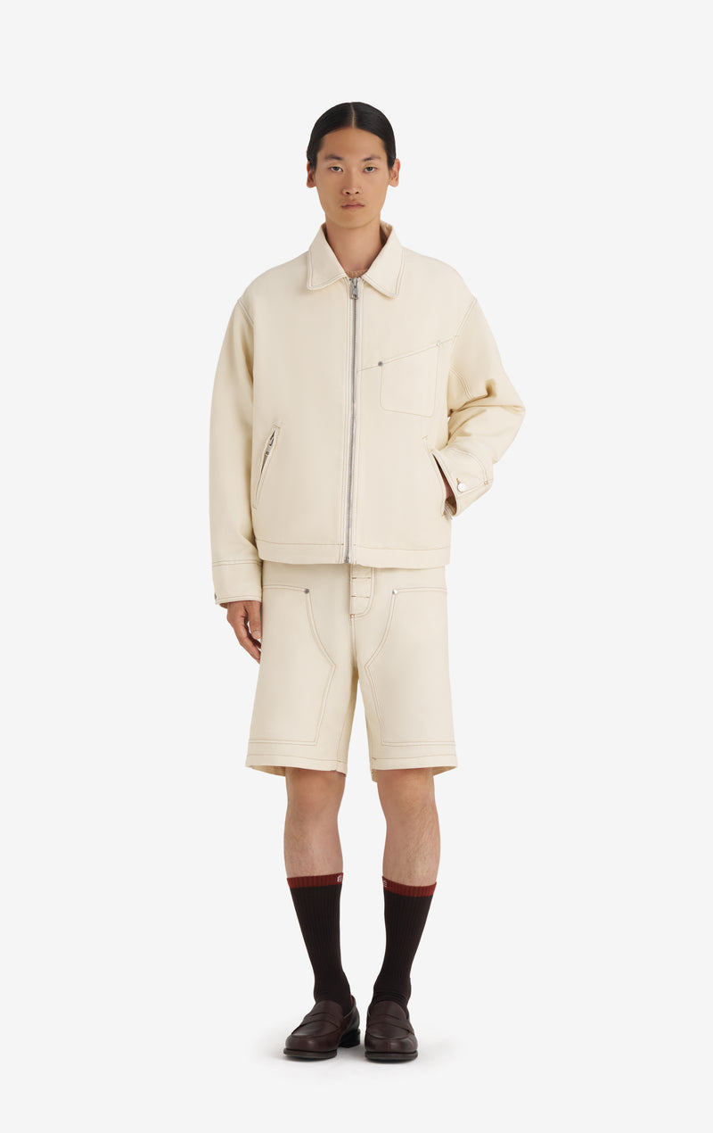 VESTE ZIPPÉE BOXY 42 / BLANC CASSÉ