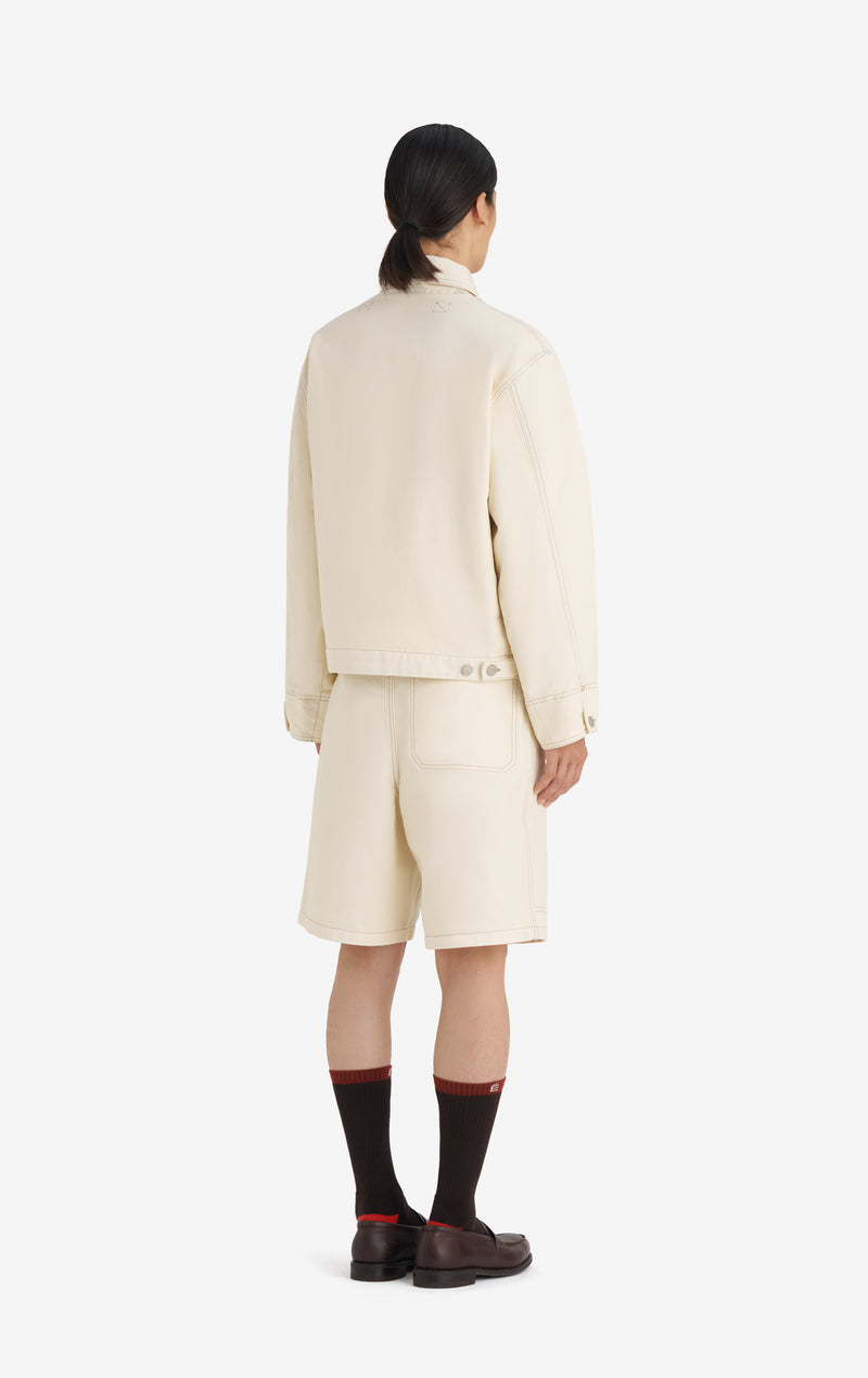 VESTE ZIPPÉE BOXY 42 / BLANC CASSÉ